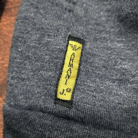 Armani Jeans Gray Front Pocket Hooded Pullover Sweatshirt Men's Size Large - Picture 4 of 14